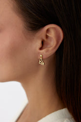 Gold Ice Skate Dangle Earrings | 925 Sterling Silver | Winter Sport Inspired Jewelry
