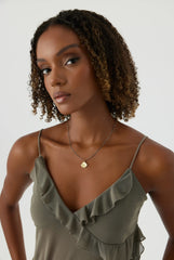 Ancient Mandala Lotus Flower Pendant Necklace, 18K Gold-Plated Oxidized Sterling Silver