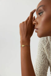 Ancient Sword Flower Bracelet, 18K Gold-Plated Oxidized Sterling Silver