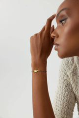 Ancient Sword Flower Bracelet, 18K Gold-Plated Oxidized Sterling Silver