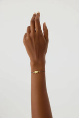 Ancient Sword Flower Bracelet, 18K Gold-Plated Oxidized Sterling Silver