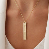 Personalized Fingerprint Bar Necklace