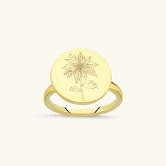 Custom Circle Birth Flower Ring
