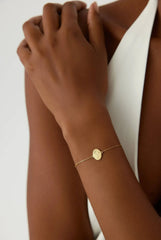 Tiny Birth Flower Bracelet – 18K Gold-Plated Custom Floral Charm Bracelet