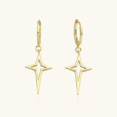 Polaris Star Earrings | 18K Gold-Plated 925 Sterling Silver | Modern Minimalist Jewelry