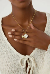 Baroque Pearl Fish Necklace, 18K Gold-Plated Sterling Silver