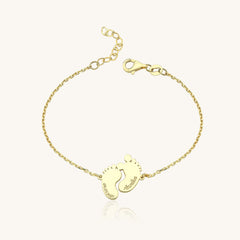 Footprint Family Name Bracelet – 18K Gold-Plated Sterling Silver