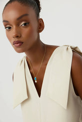 Turquoise and Pearl Pendant Necklace, 18K Gold-Plated Sterling Silver