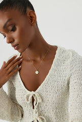 Circle Mother of Pearl Initial Necklace, 18K Gold-Plated 925K Sterling Silver Custom Letter Necklace