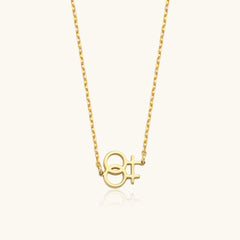 Double Venus Symbol Side Necklace - 18K Gold-Plated Sterling Silver
