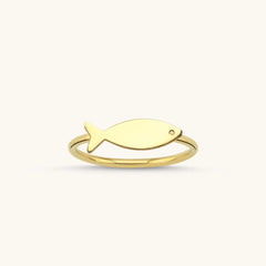 Fish Ring – 18K Gold-Plated Sterling Silver Minimalist Ring