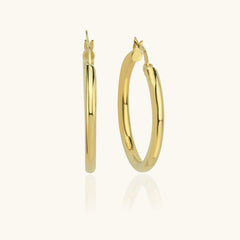 Classic Gold Hoop Earrings – 18K Gold-Plated Sterling Silver Timeless Jewelry