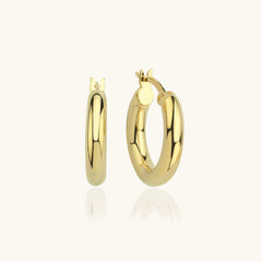 Classic Small Gold Huggie Hoop Earrings, 18K Gold-Plated Sterling Silver Minimalist Jewelry