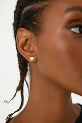 Heart-Shaped Stud Earrings, 18K Gold-Plated Sterling Silver