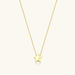 Minimalist Gold Star Necklace, 18K Gold-Plated Sterling Silver Celestial-Inspired Jewelry