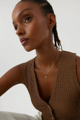 Ice Skate Charm Necklace – 18K Gold-Plated Sterling Silver with Sparkling Accents