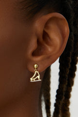 Ice Skate Drop Earrings – 18K Gold-Plated Sterling Silver with Sparkling Accents KP-052-BA