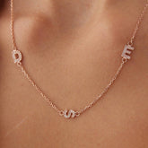 Personalized Initial CZ Diamonds Letter Necklace