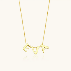 Gold Initial Necklace - 18K Gold-Plated Sterling Silver Personalized Letter Necklace