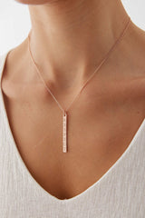Personalized Vertical Name Bar Necklace, Letter Necklace, Name Necklace for Gift, Nameplate Necklace for Women, Gift for Mom, Gift for He