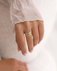 Personalized Double Name Ring - 18K Gold-Plated Sterling Silver