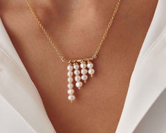Handmade Freshwater Pearl Necklace: 18K Gold & 925 Sterling Silver