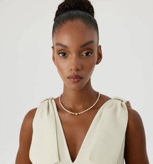 Gold Heart and Freshwater Pearl Necklace – 925K Sterling Silver Elegance