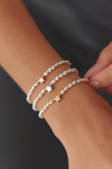 Star and Freshwater Pearl Bracelet – 18K Gold-Plated Sterling Silver