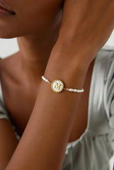 Freshwater Pearl Initial Bracelet – 18K Gold-Plated Sterling Silver