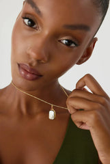 Baroque Pearl and Baguette Diamond Pendant Necklace