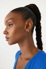 Seahorse Earrings with CZ Colorful Stones, 18K Gold-Plated Sterling Silver