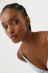 Starfish Necklace - 18K Gold-Plated Sterling Silver with Blue CZ Stones