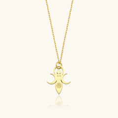 Goddess Symbol Necklace, 18K Gold-Plated Sterling Silver