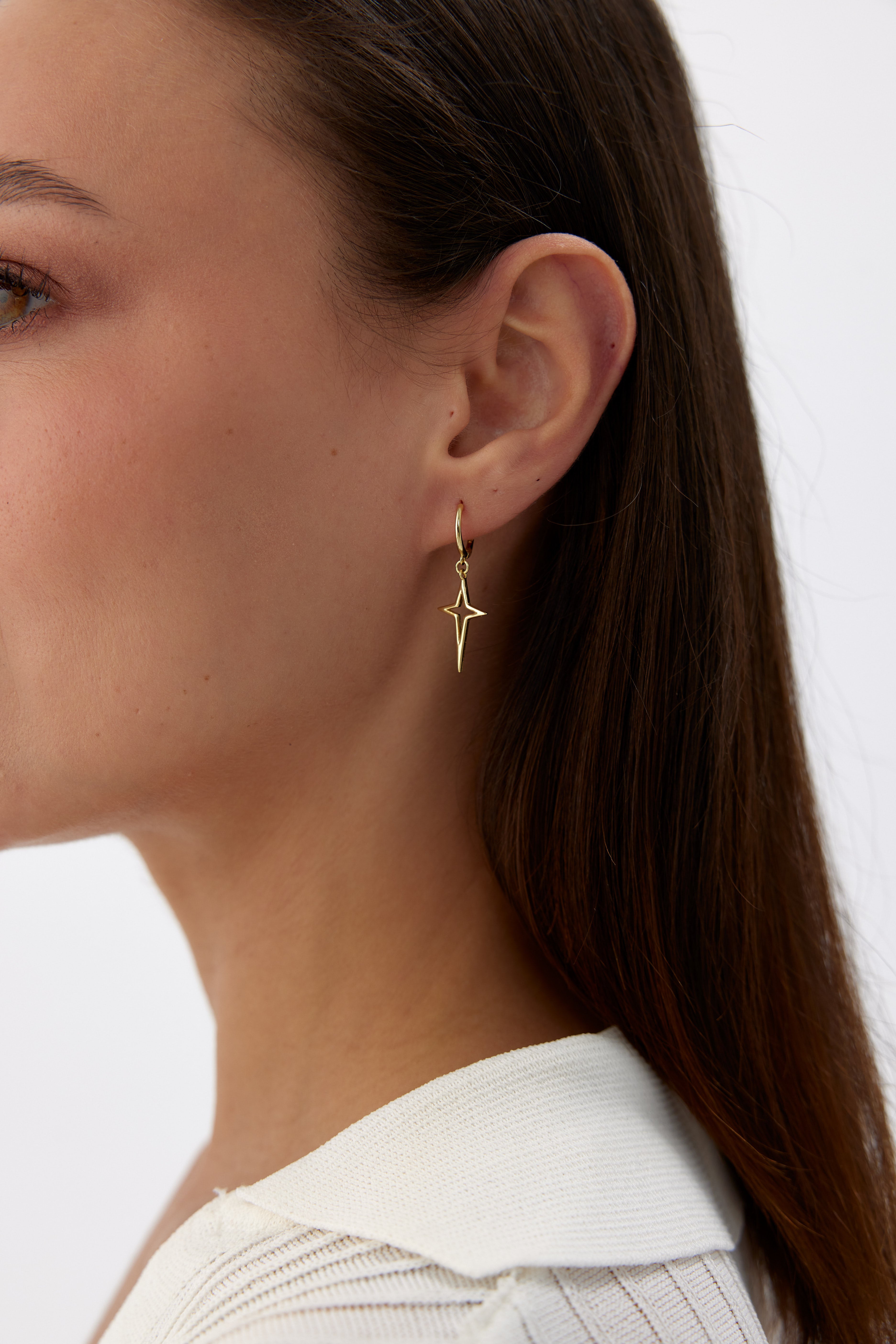 Polaris Star Earrings | 18K Gold-Plated 925 Sterling Silver | Modern Minimalist Jewelry