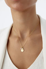 Tiny Drop Shape Birth Flower Necklace with Tiny Birthstone Pendant • Personalized 925K Sterling Silver Necklace for Women