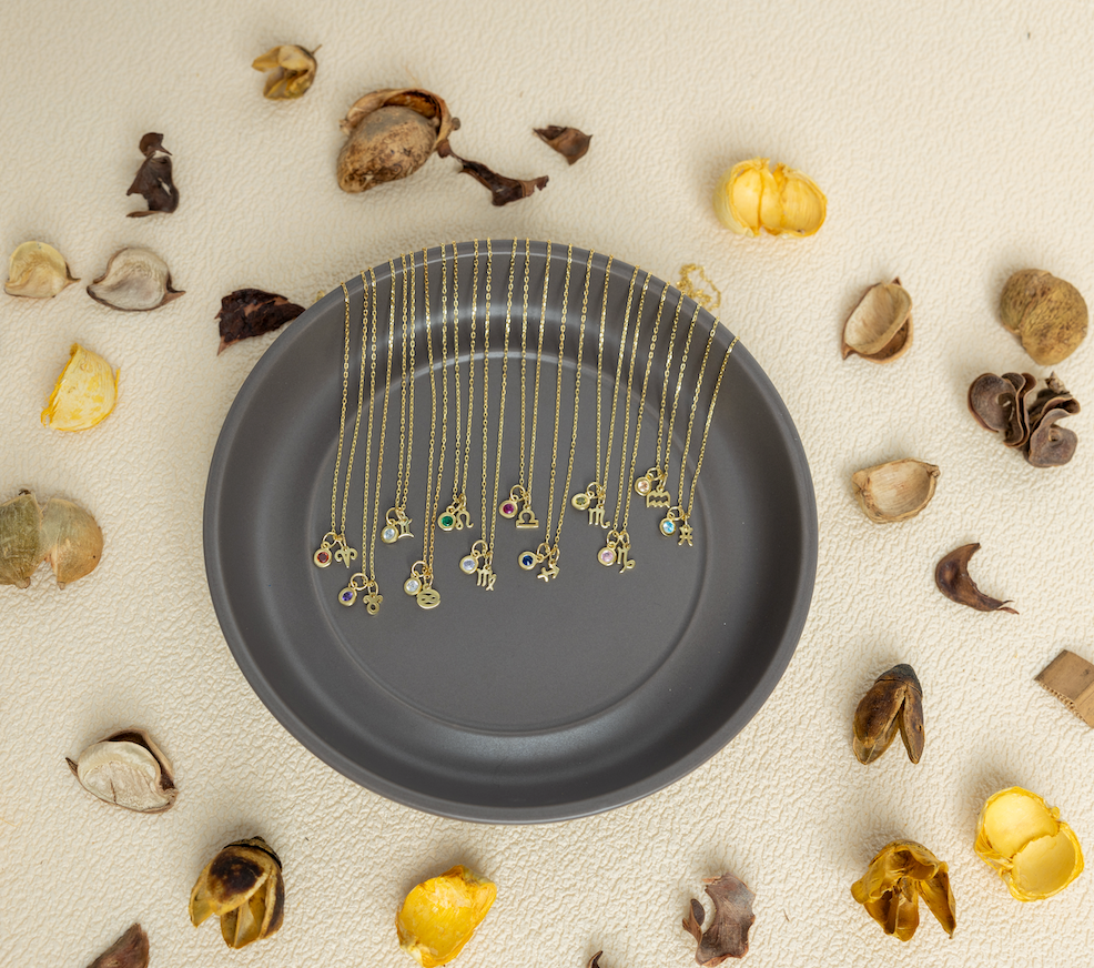 Discover Personalized Elegance with Our Birthstone Zodiac Sign Necklace
