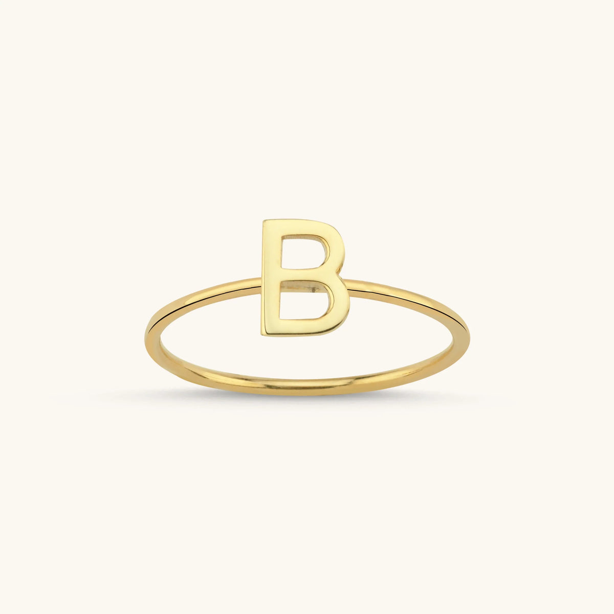 Initial Letter Ring, 18K Gold-Plated Sterling Silver