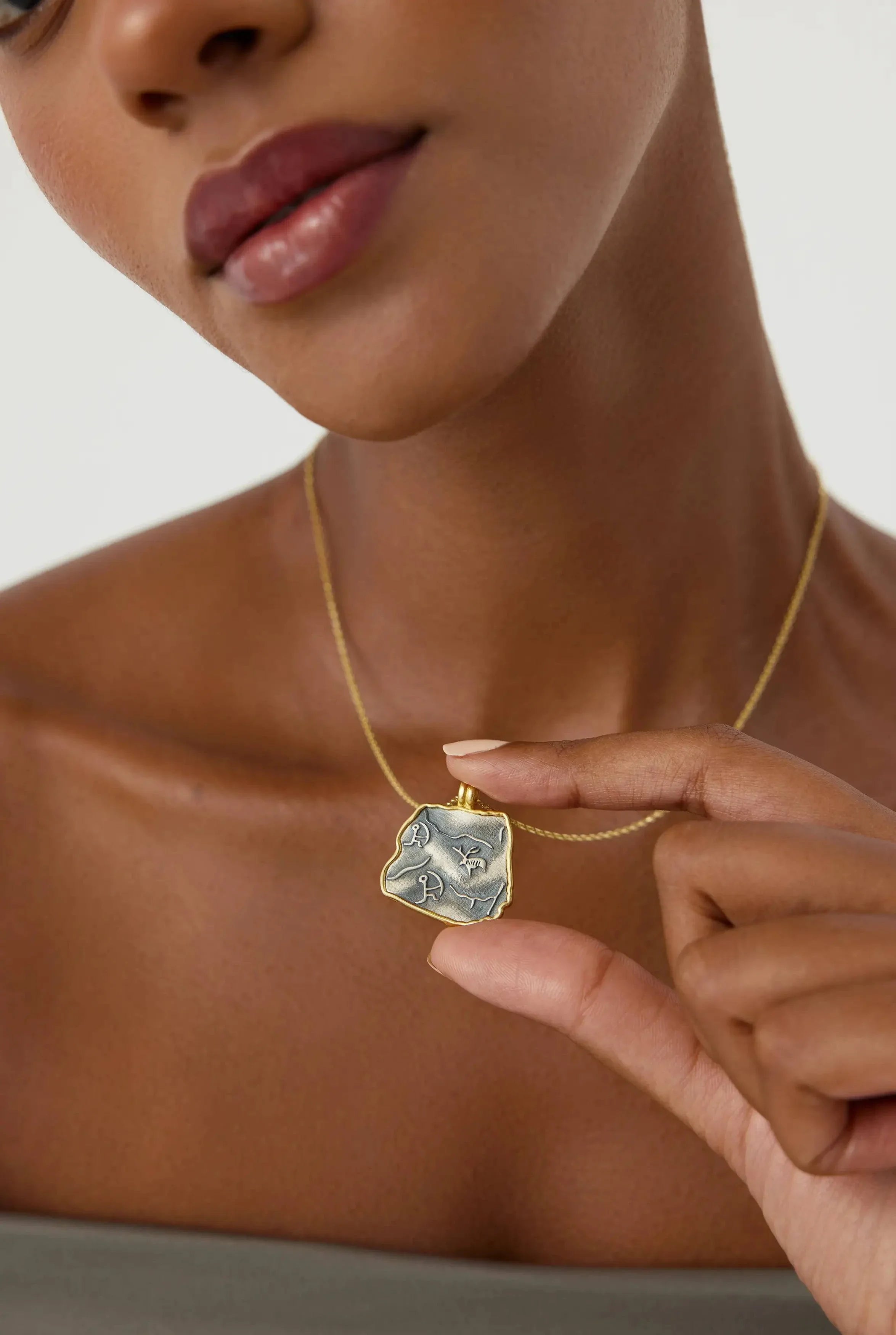 Ancient Symbol Pendant Necklace – 18K Gold-Plated Sterling Silver