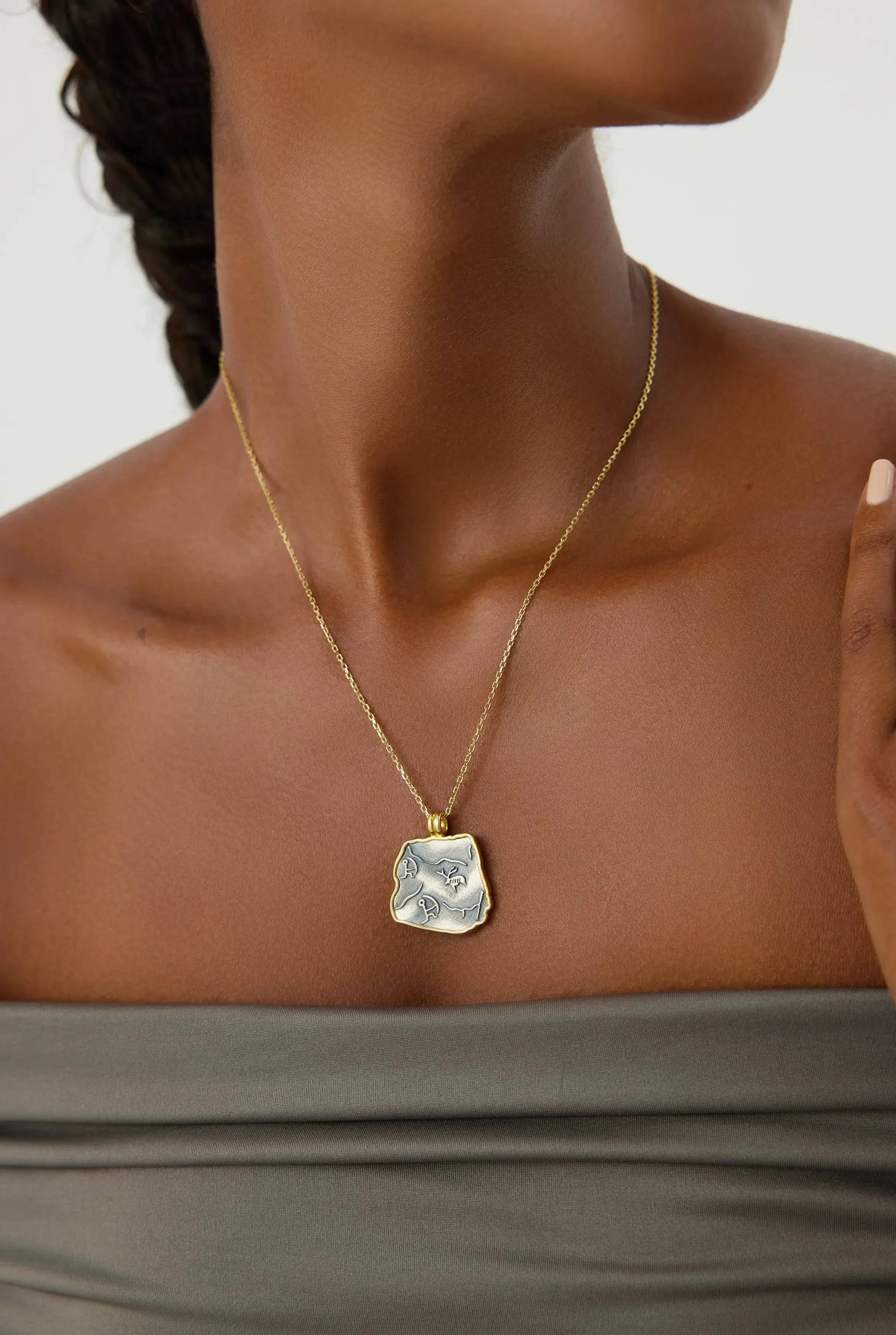 Ancient Symbol Pendant Necklace – 18K Gold-Plated Sterling Silver