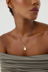 Ancient Cloak Sword Pendant Necklace, 18K Gold-Plated Oxidized Sterling Silver