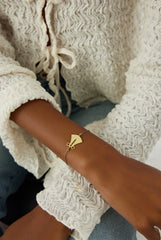 Ancient Cloak Sword Bracelet, 18K Gold-Plated Oxidized Sterling Silver