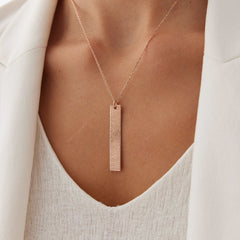 Personalized Fingerprint Bar Necklace
