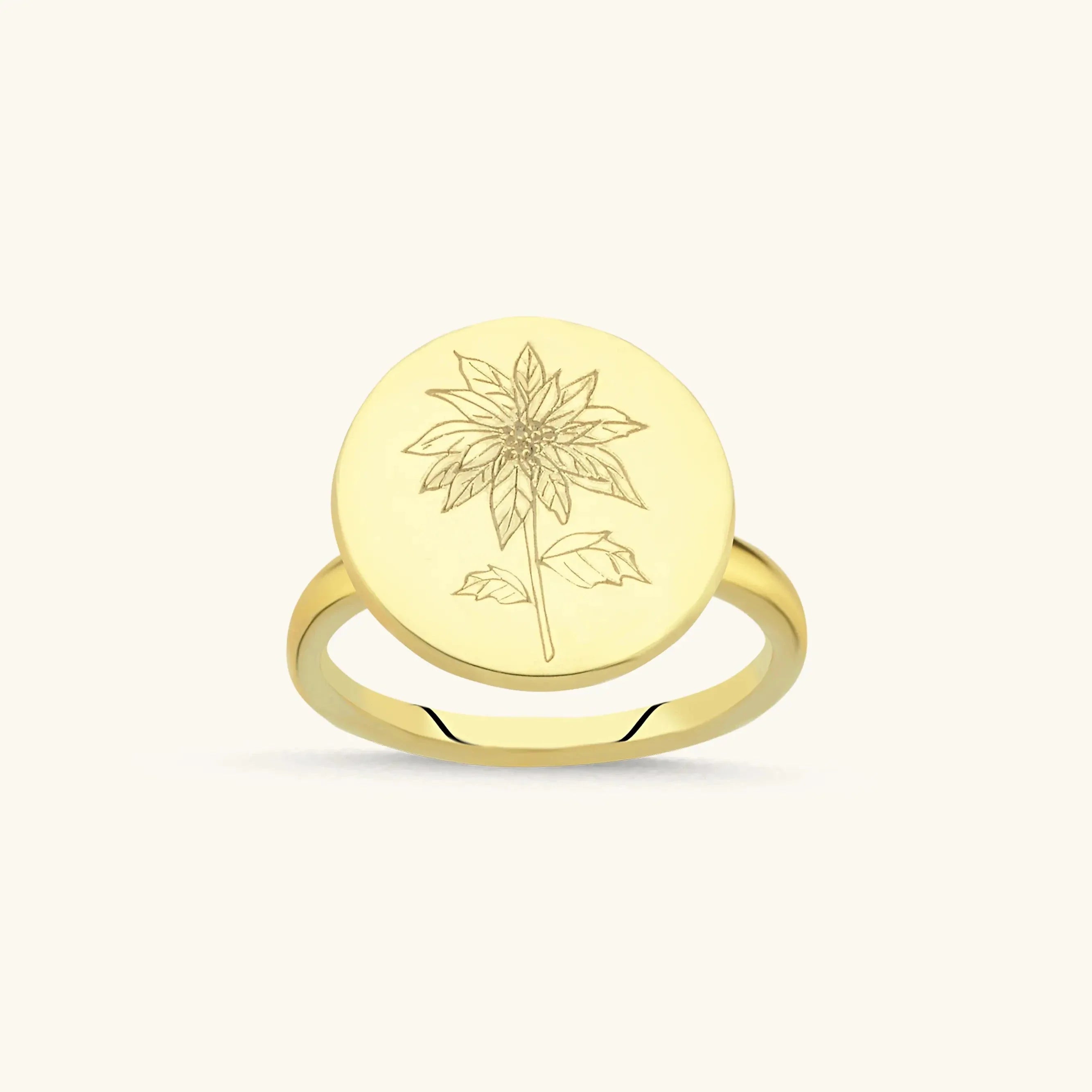 Custom Circle Birth Flower Ring