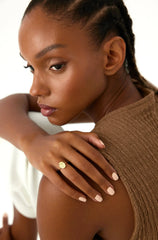 Tiny Birth Flower Ring – 18K Gold-Plated Sterling Silver Floral Jewelry