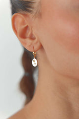 Birth Flower Drop Earrings – 18K Gold-Plated Sterling Silver Floral Engraved Earrings