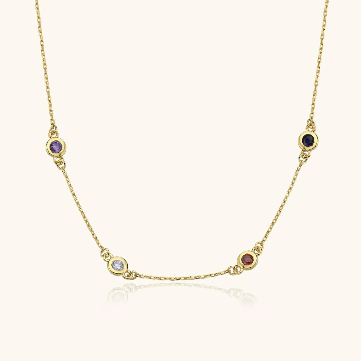 Dainty Multi-Birthstone Custom Family Necklace