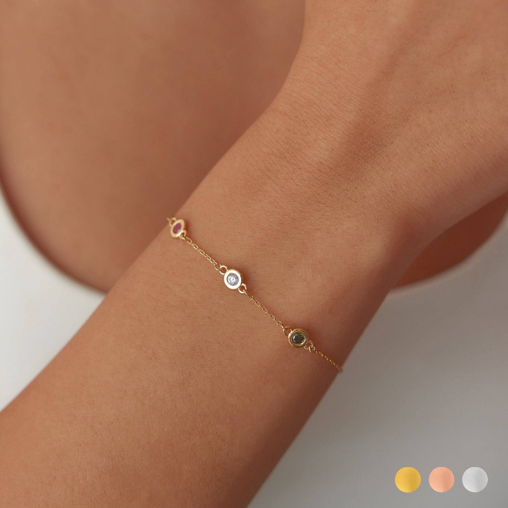 Customized Multi-Birthstone Family Bracelet