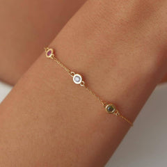 Customized Multi-Birthstone Family Bracelet