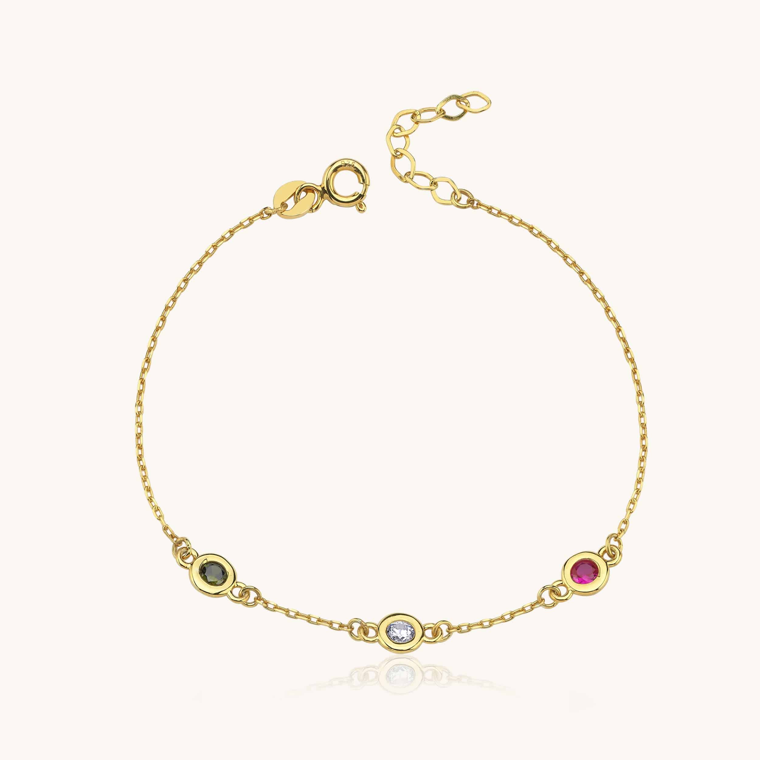 Customized Multi-Birthstone Family Bracelet
