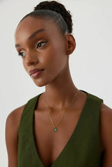 Dainty Teardrop Birthstone Necklace • Gemstone 18K Gold-Plated Sterling Silver